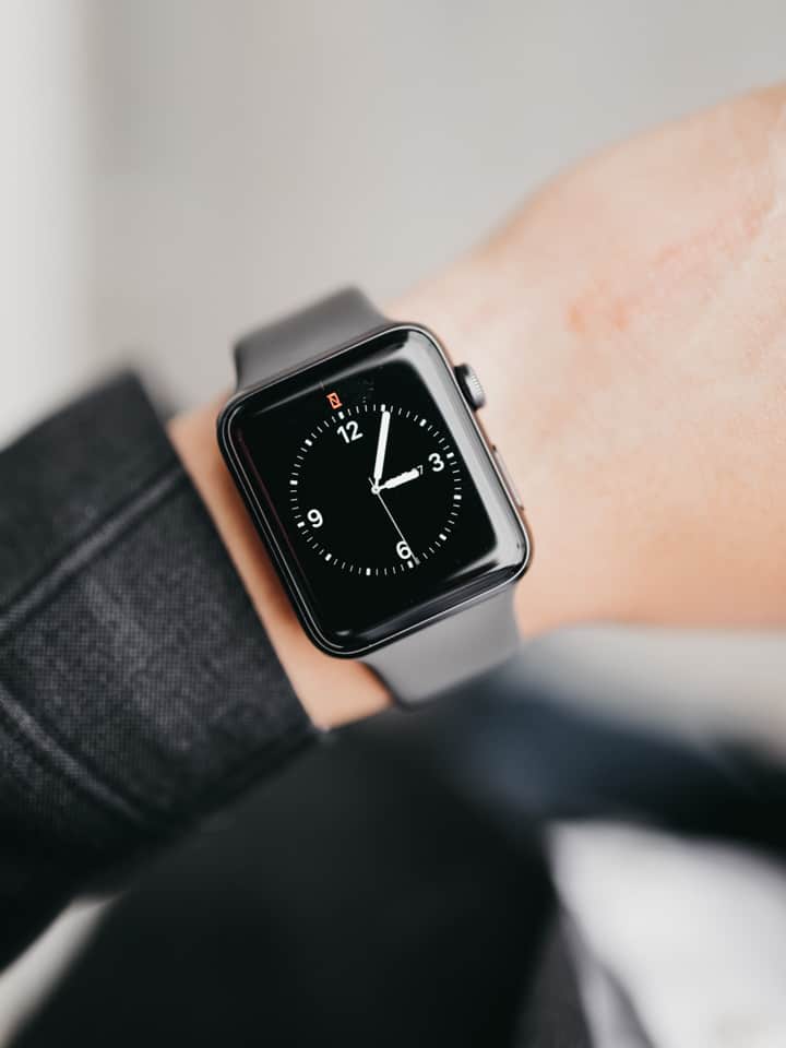 Close-up of an Apple watch.