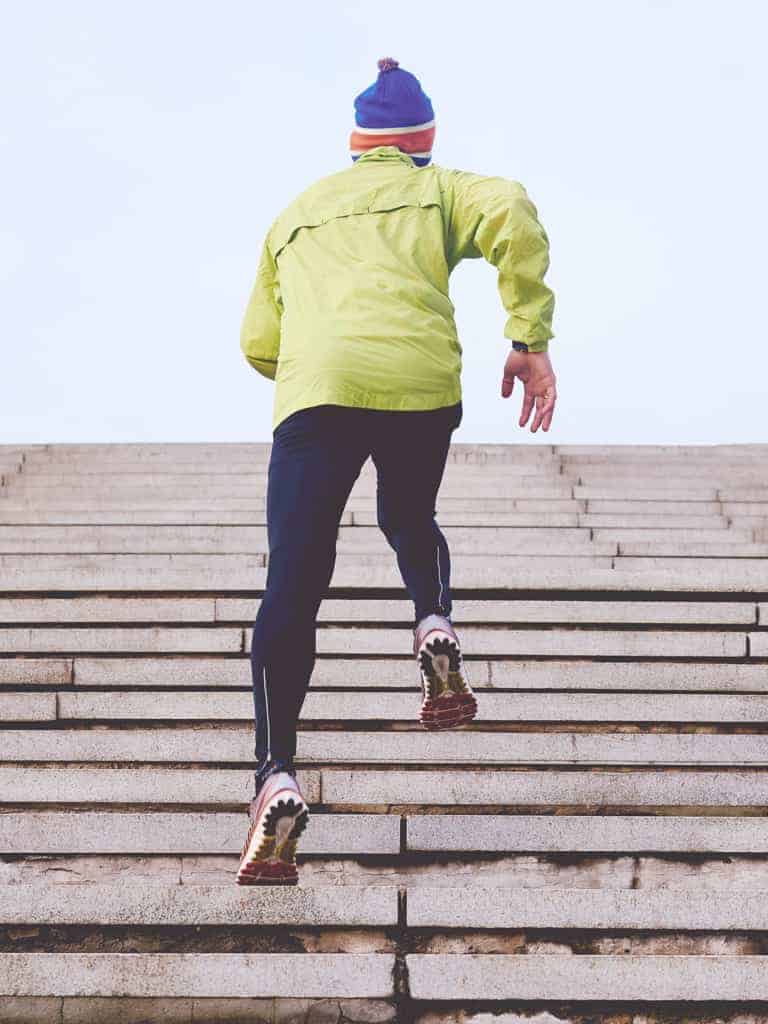 A man running in cold weather.