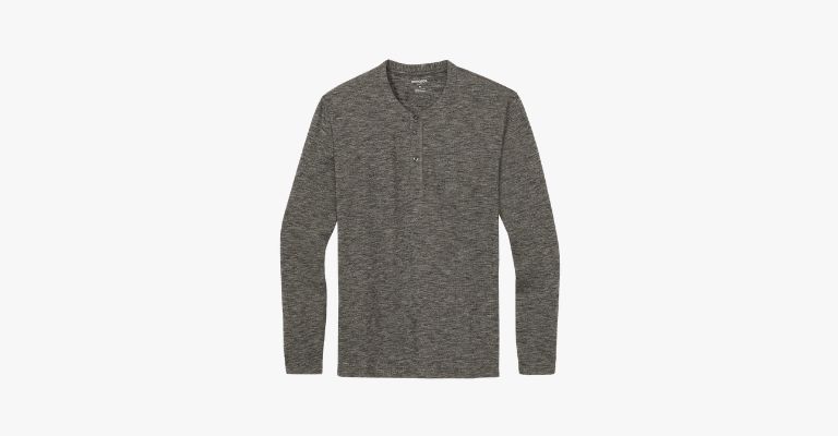 Grey henley shirt.