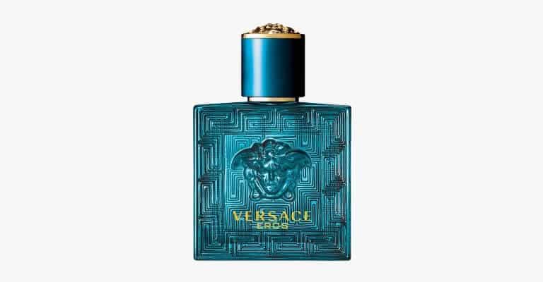 Bottle of Versace Eros fragrance.
