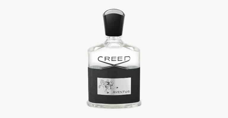 Bottle of Creed Aventus fragrance.