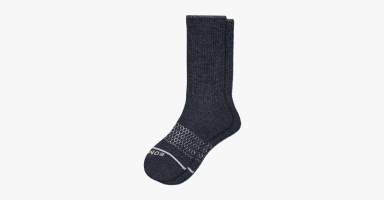 Dark grey wool socks.