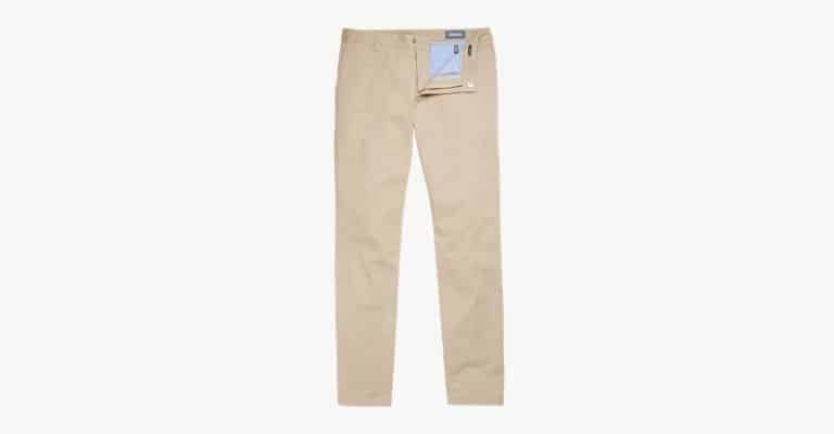 Beige chino pants.