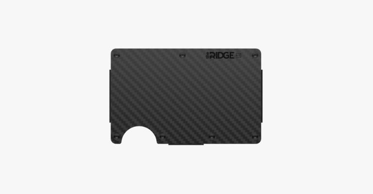 Black carbon fiber cardholder.