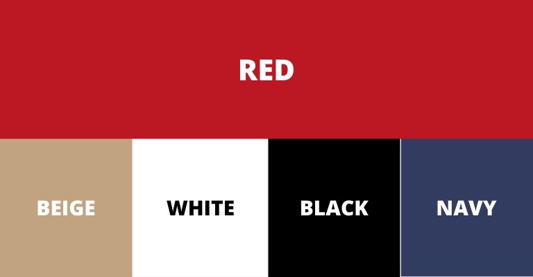 Colors that match with red.