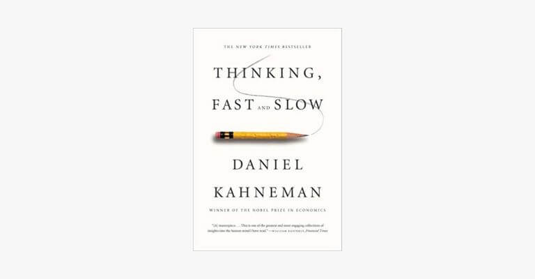 Book cover of Thinking Fast and Slow by Daniel Kahneman.