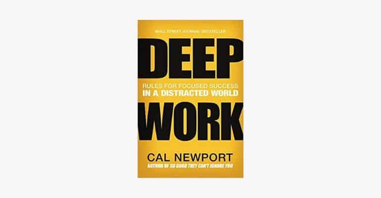 Book cover of Deep Work by Cal Newport.