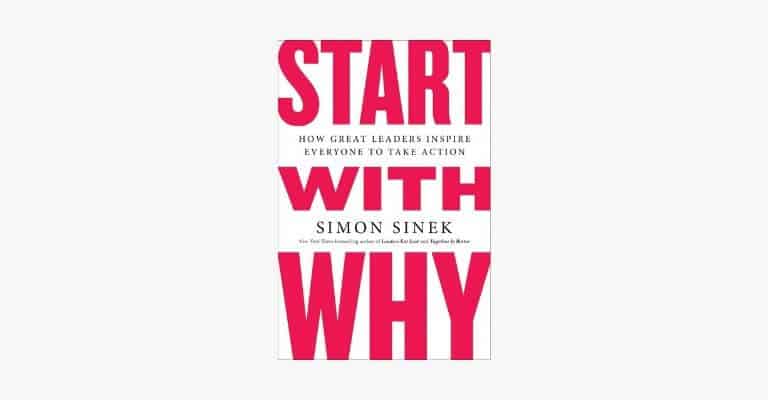 Book cover of Start with Why by Simon Sinek.