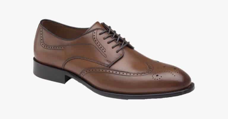 Brown wingtip shoe.