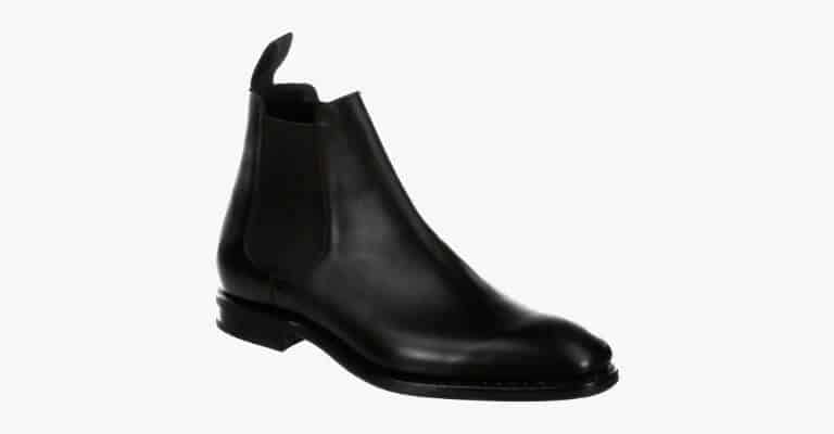 Black leather Chelsea boot.
