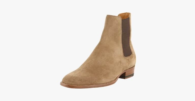 Tan suede Chelsea boot.