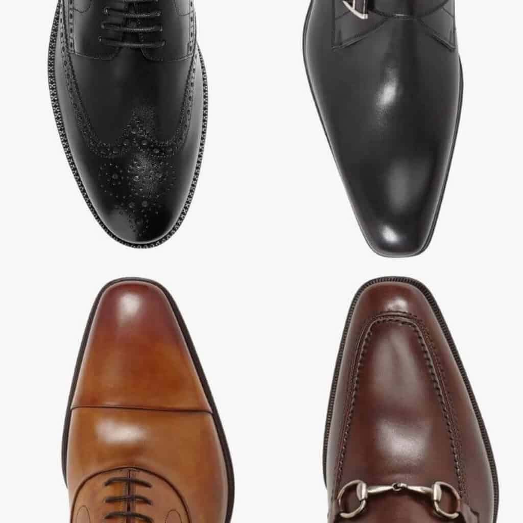 Four types of dress shoes.
