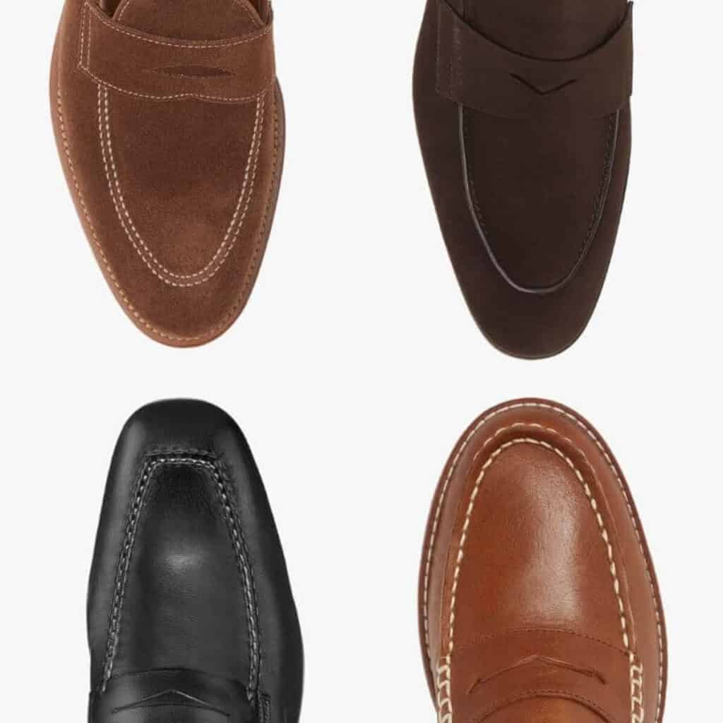 Four different penny loafers.