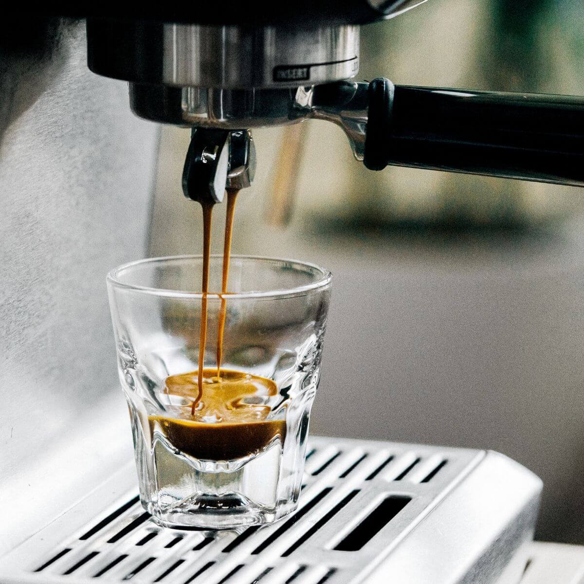 Close-up of an espresso shot.