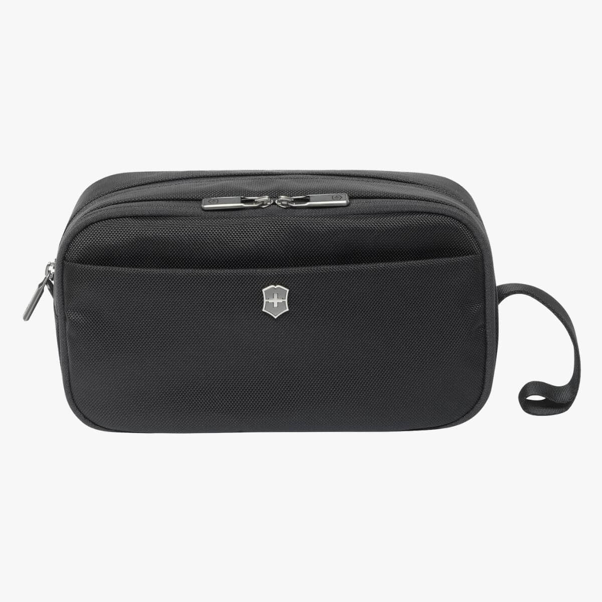 Black nylon Dopp kit.