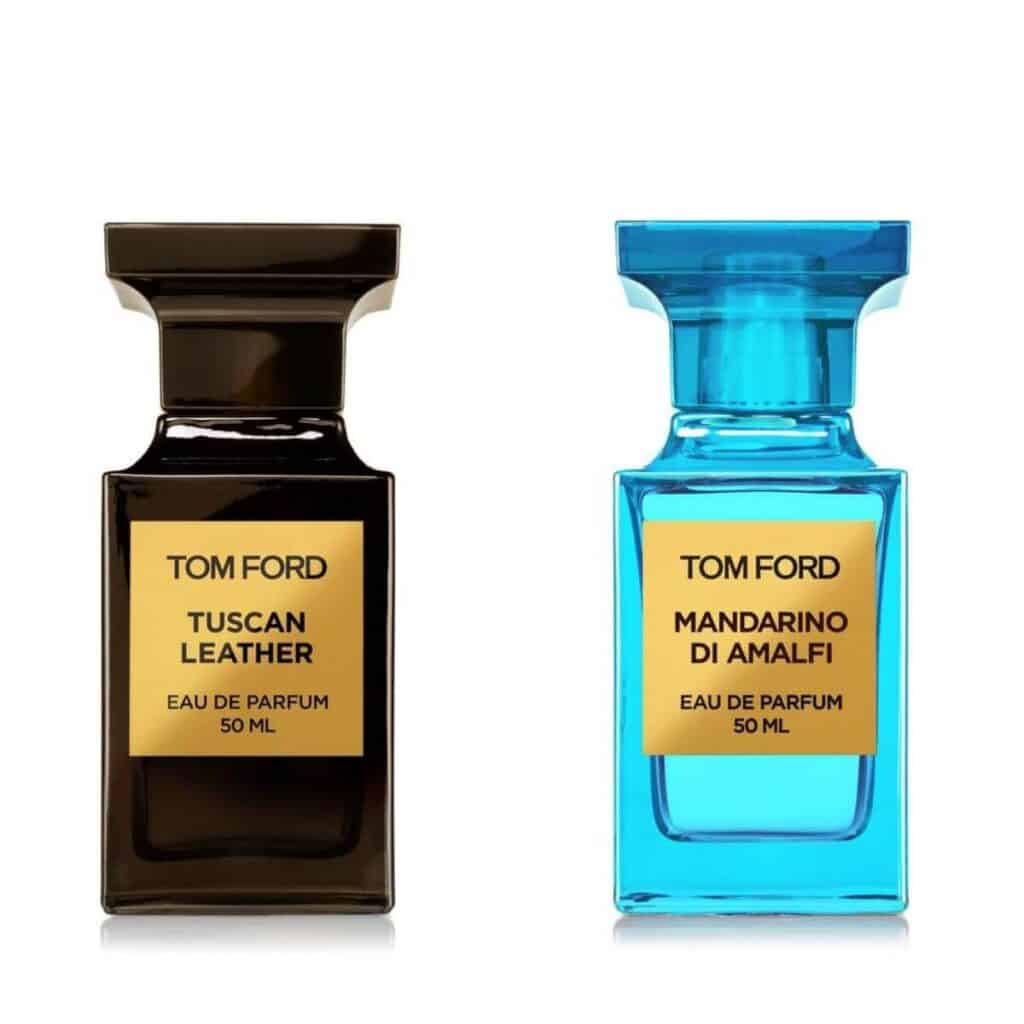 Two Tom Ford colognes.