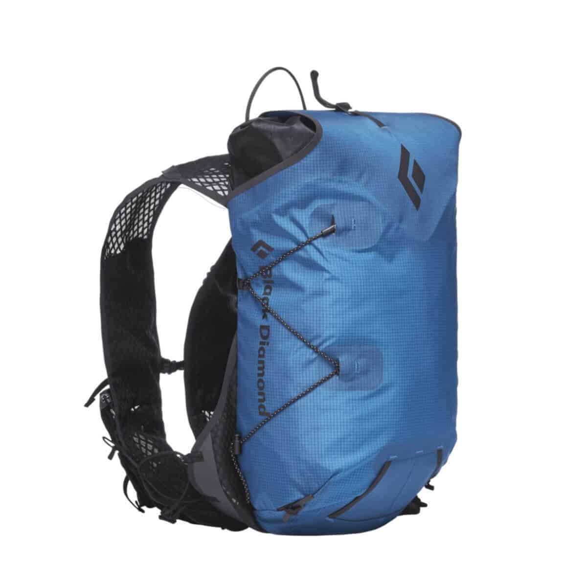 Blue and black hydration backpack.