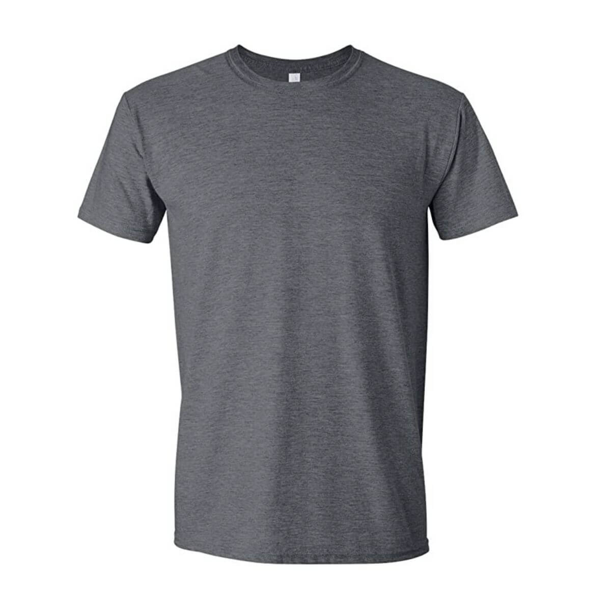 Grey short-sleeve t-shirt.