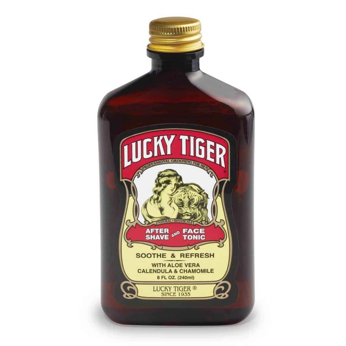 Lucky Tiger aftershave bottle.