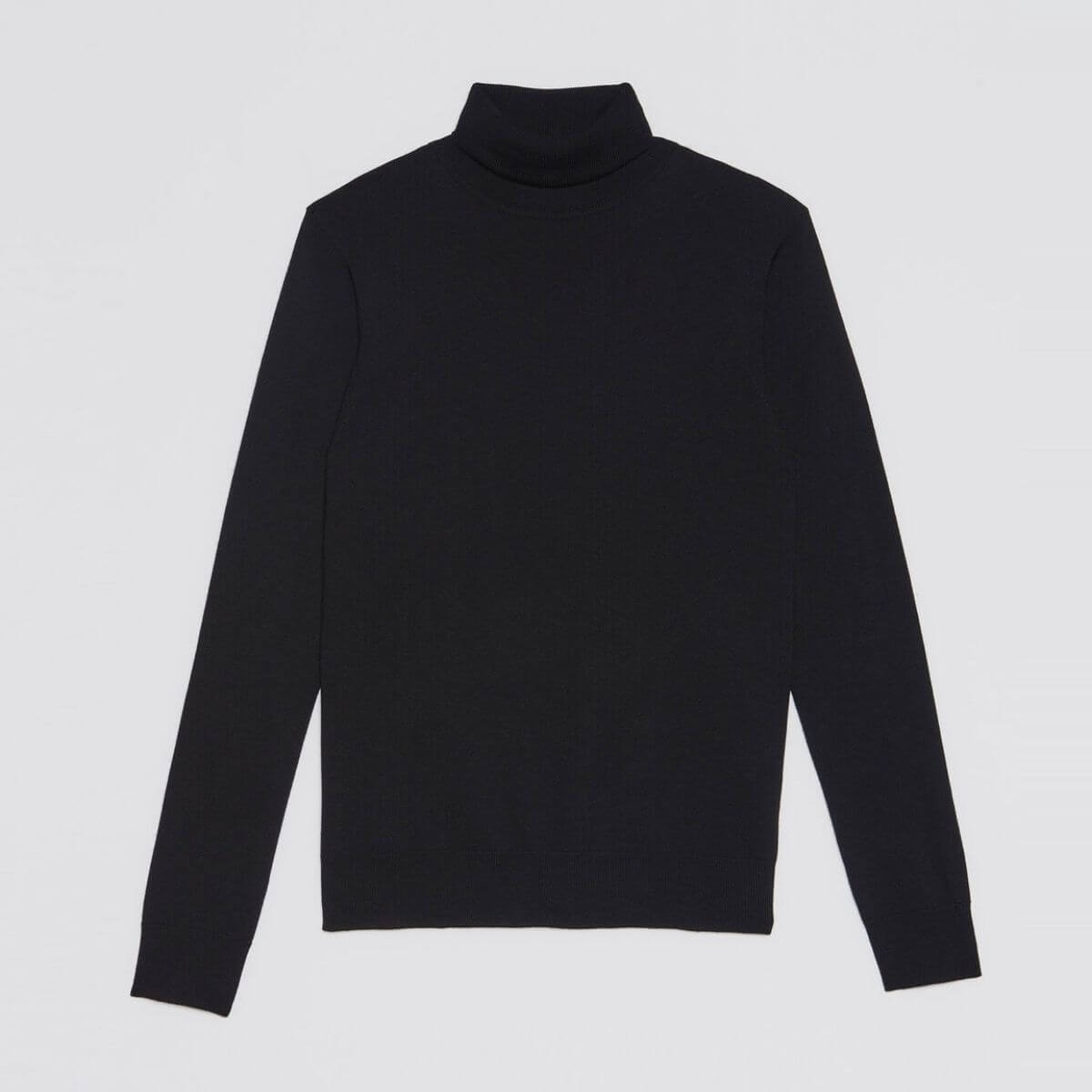 Black turtleneck sweater by Sandro Paris.