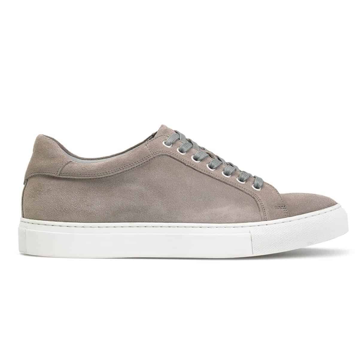 Trask Rigby light grey suede sneaker.