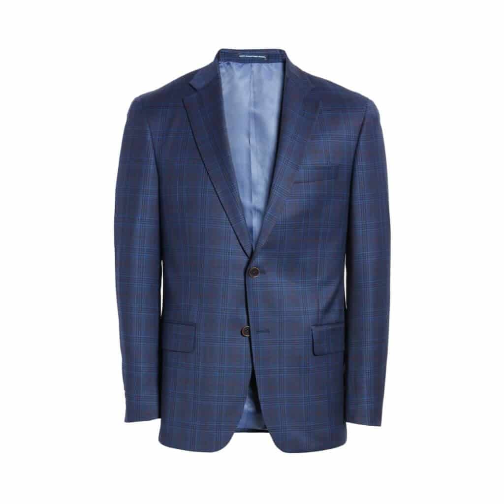 Blue plaid sport coat.