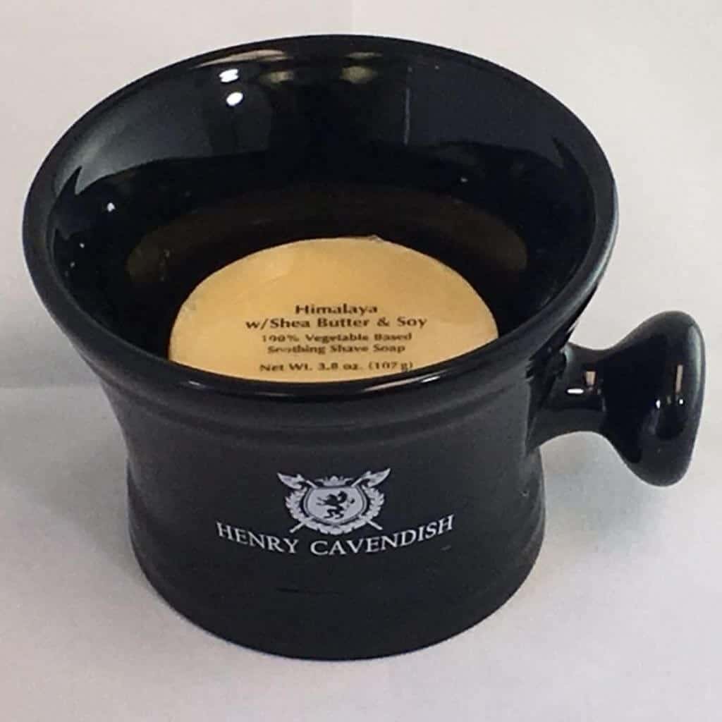 Henry Cavendish soap in a black bowl.