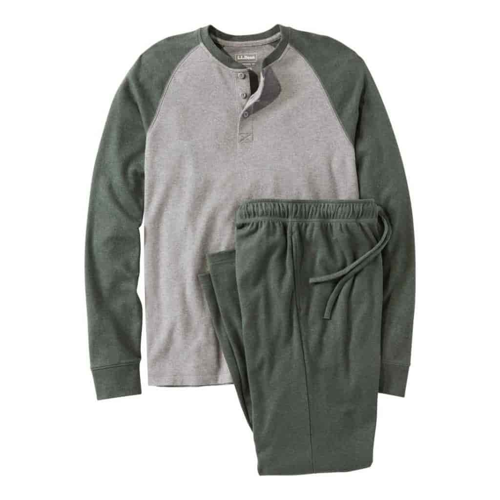 Green and grey pajama set.