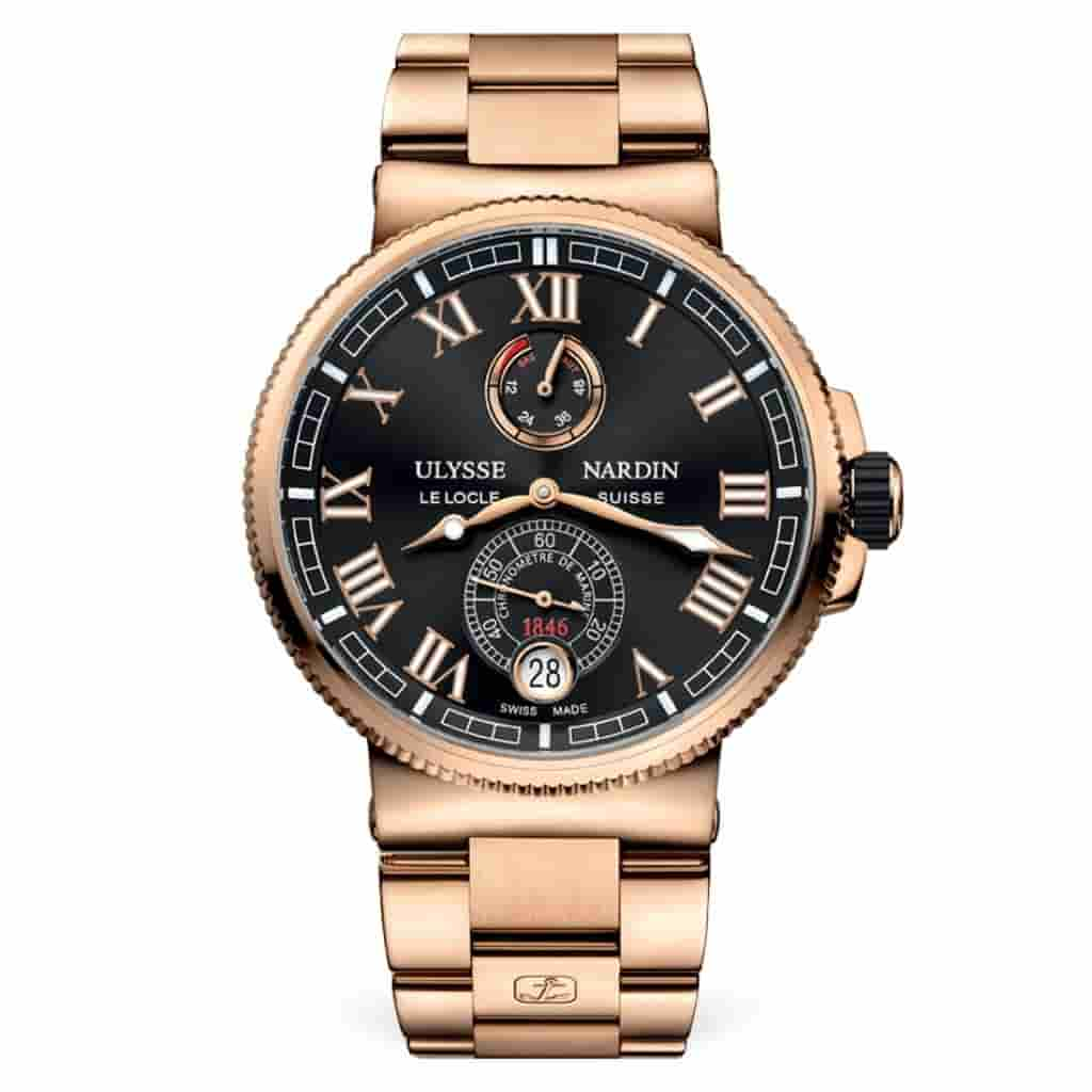 Gold Ulysse Nardin Marine Chronometer watch.