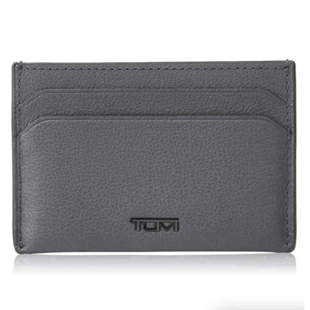 Tumi grey card case wallet.