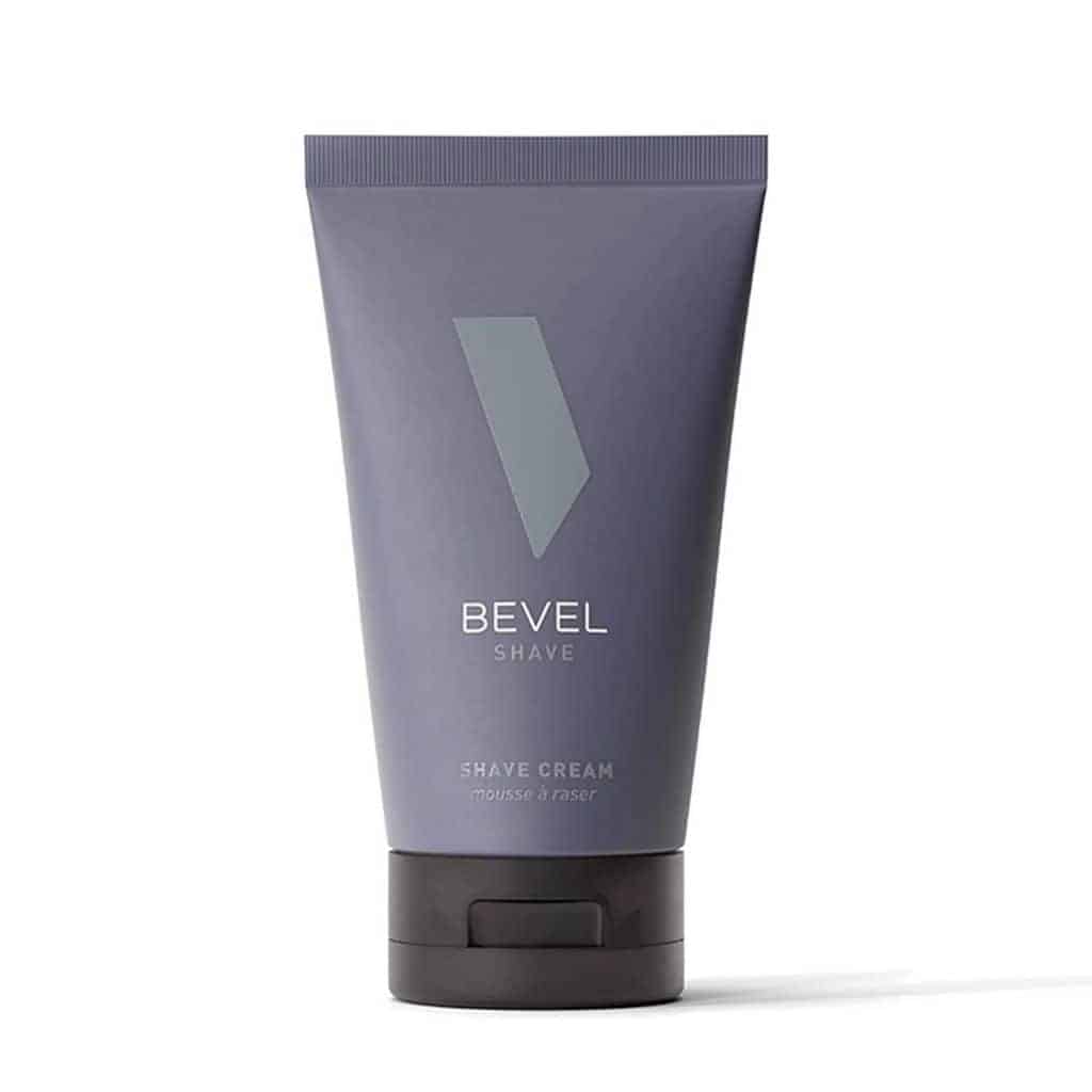 Bottle of Bevel shave cream.