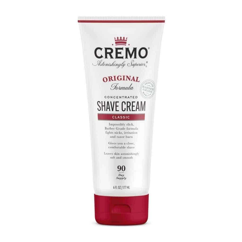Bottle of Cremo shave cream.