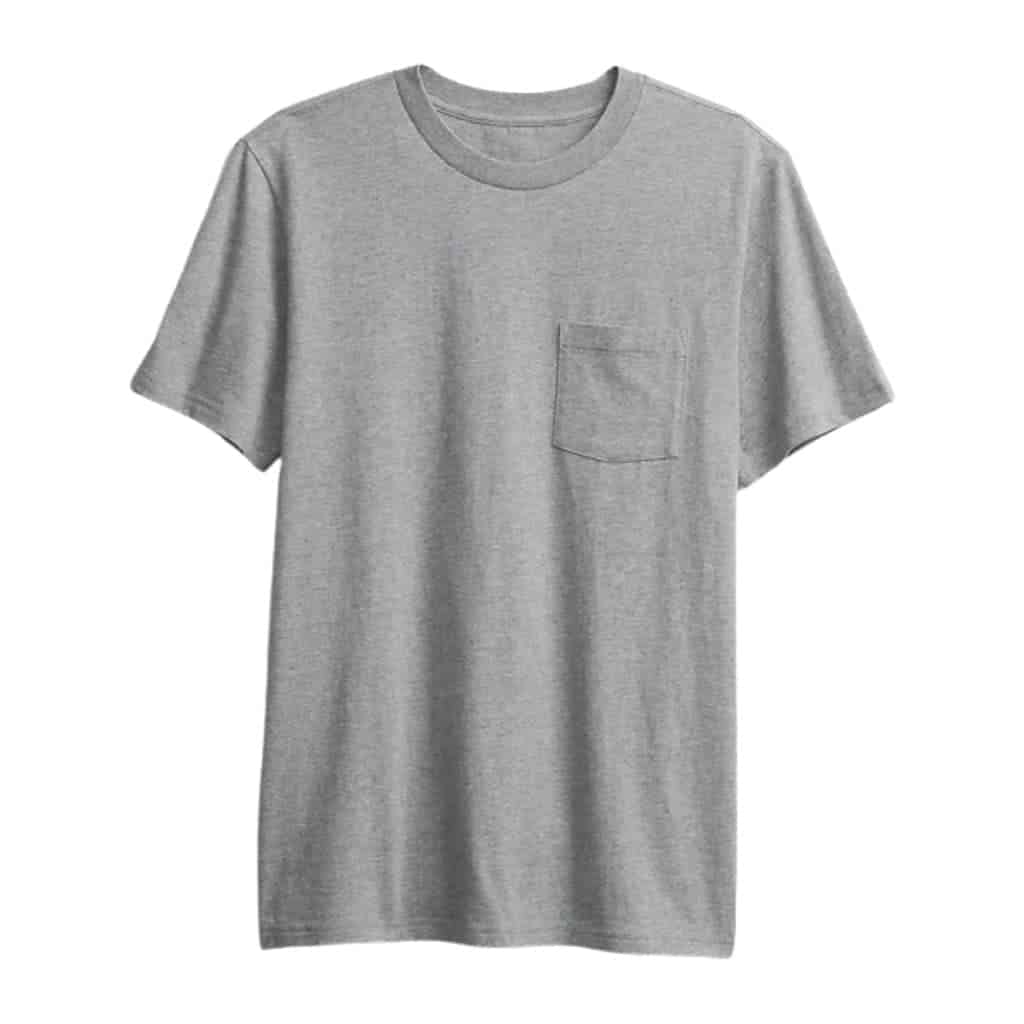 Grey pocket t-shirt.