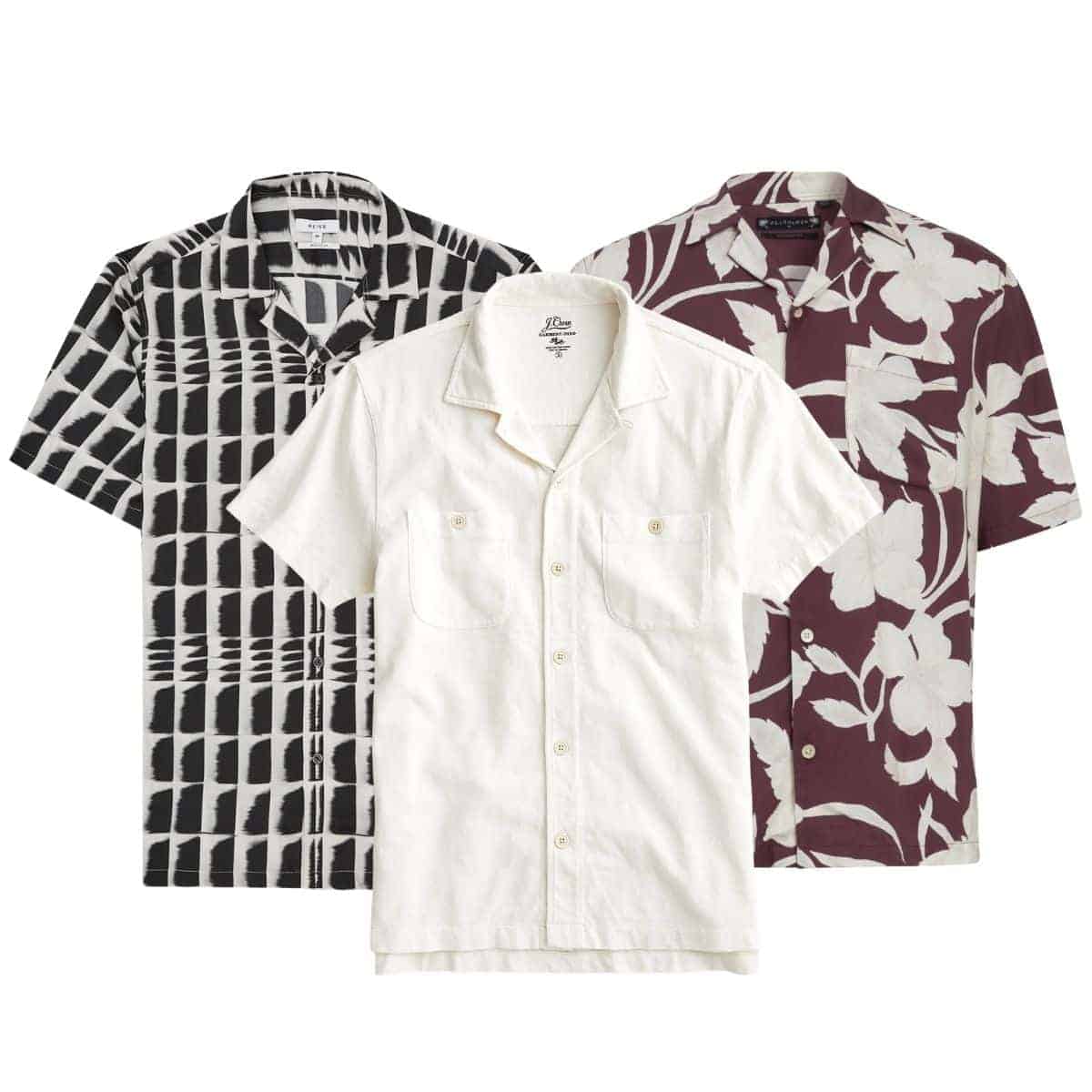 Three camp collar shirts.