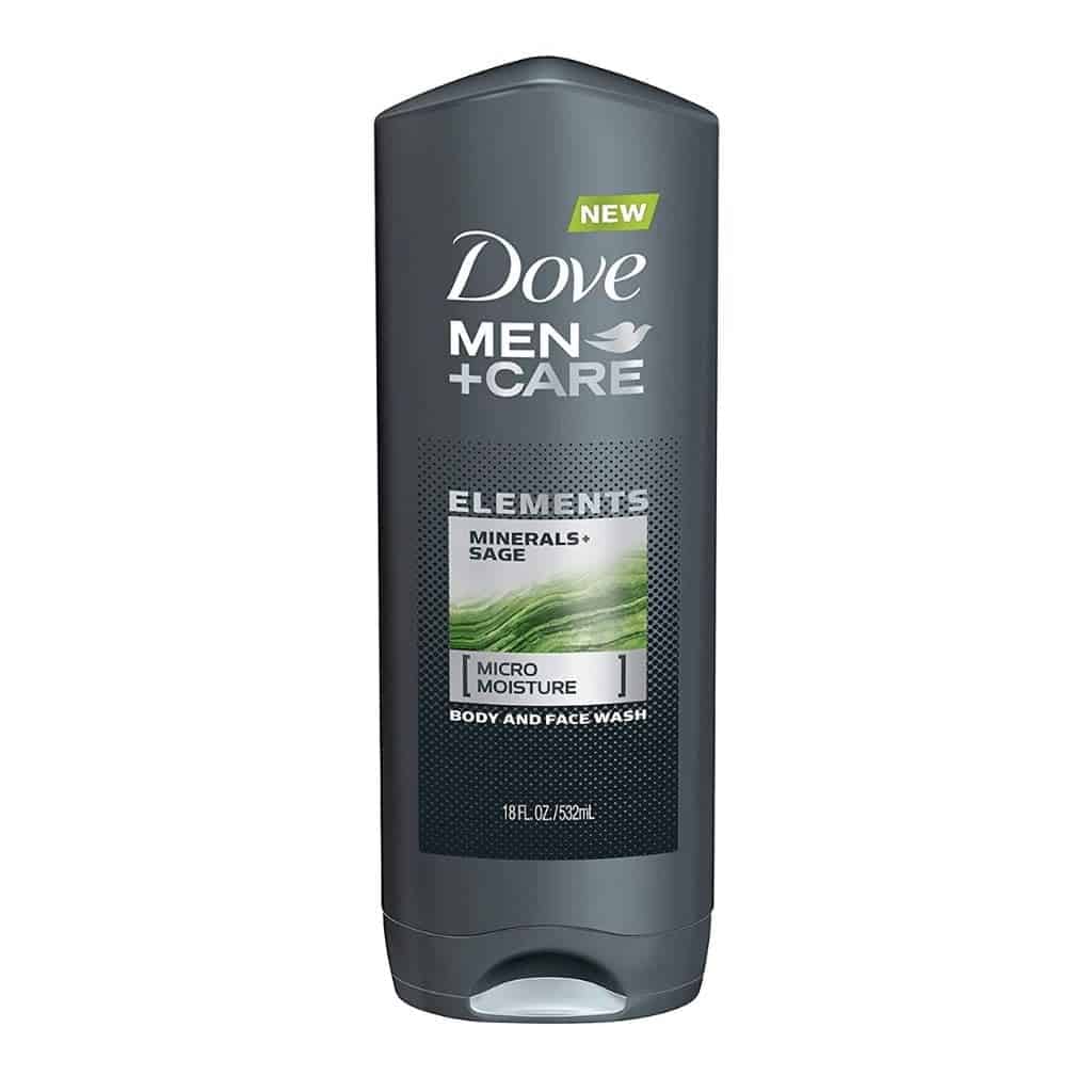 Bottle of Dove body wash.