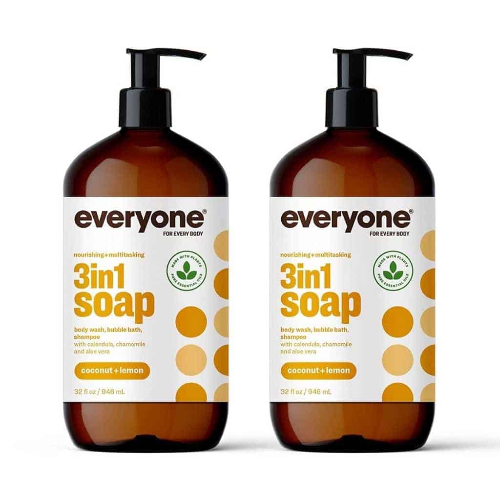 Two bottles of Everyone body wash.