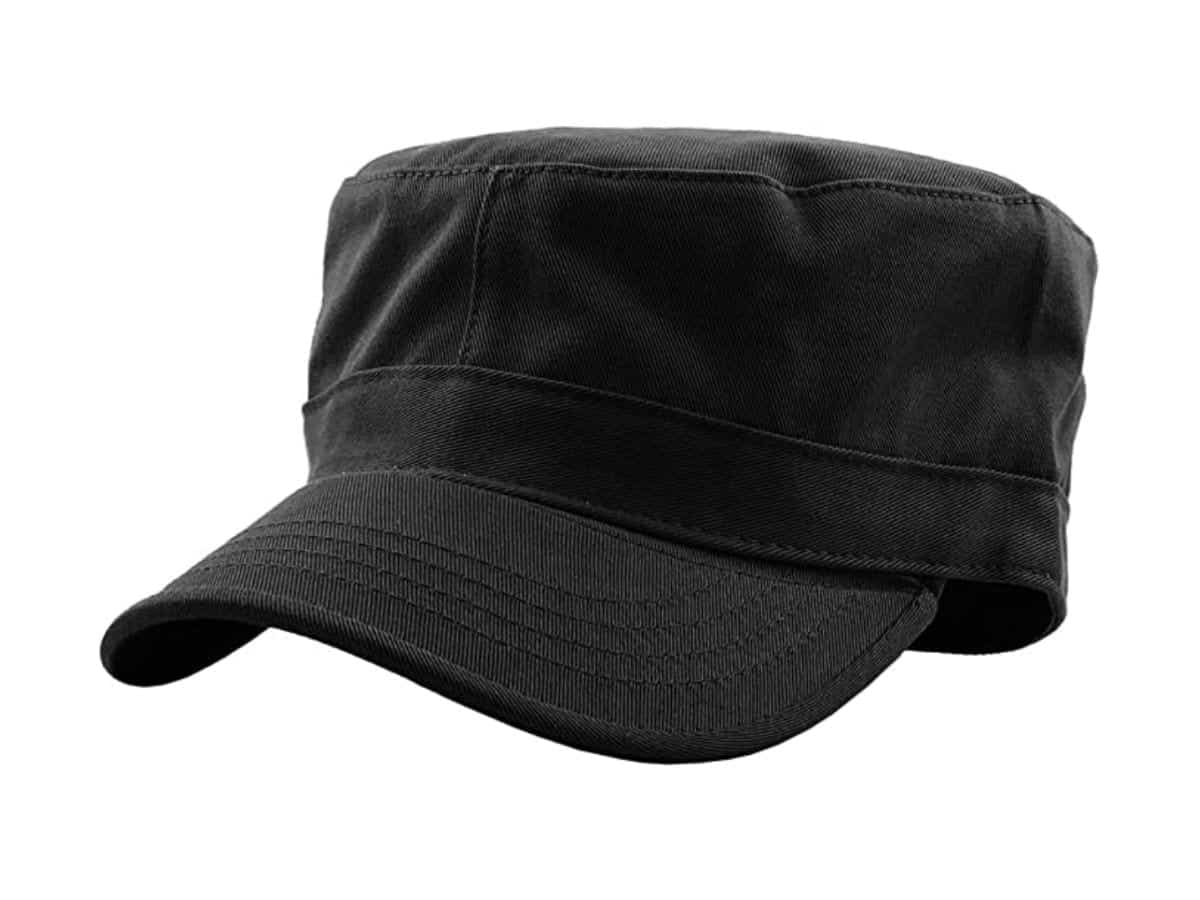 Black army cap.
