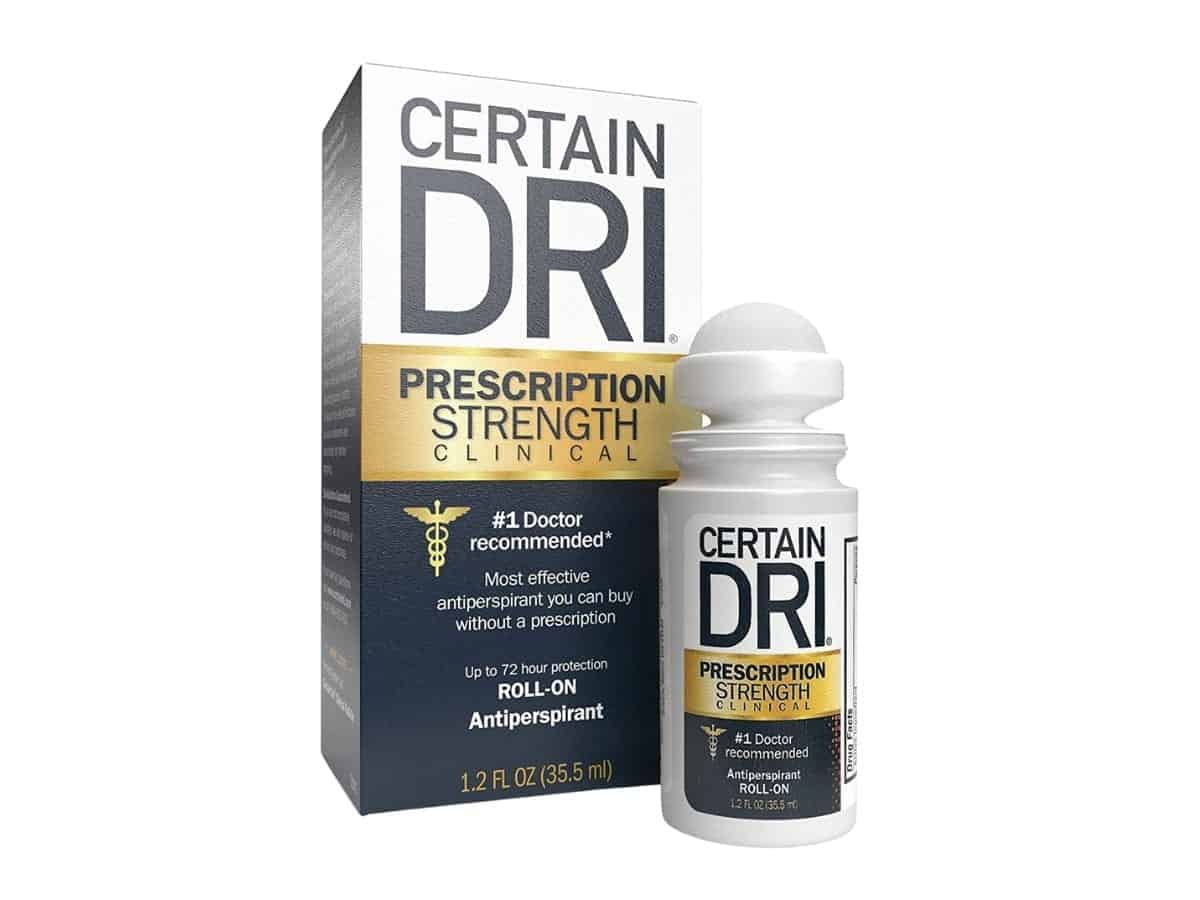 Certain Dri antiperspirant box and roll-on.