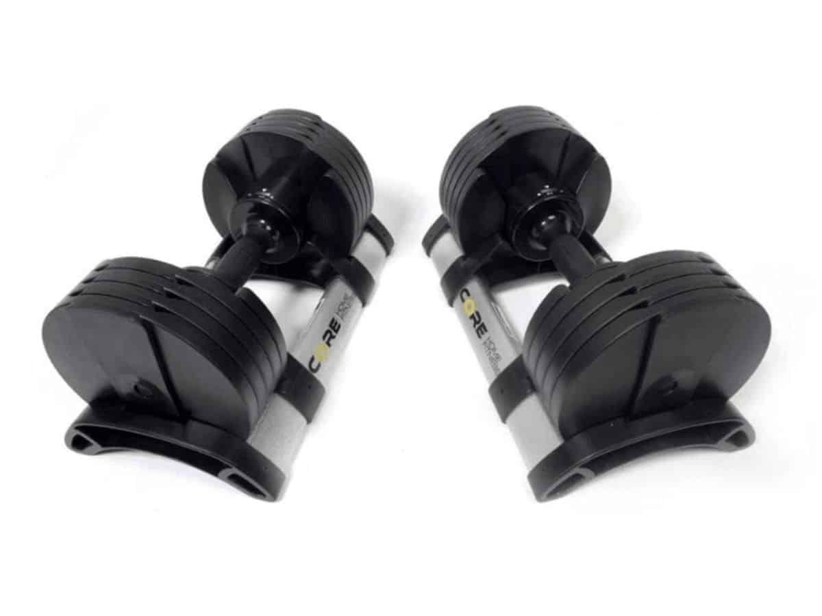 Two Core Home Fitness adjustable dumbbells.