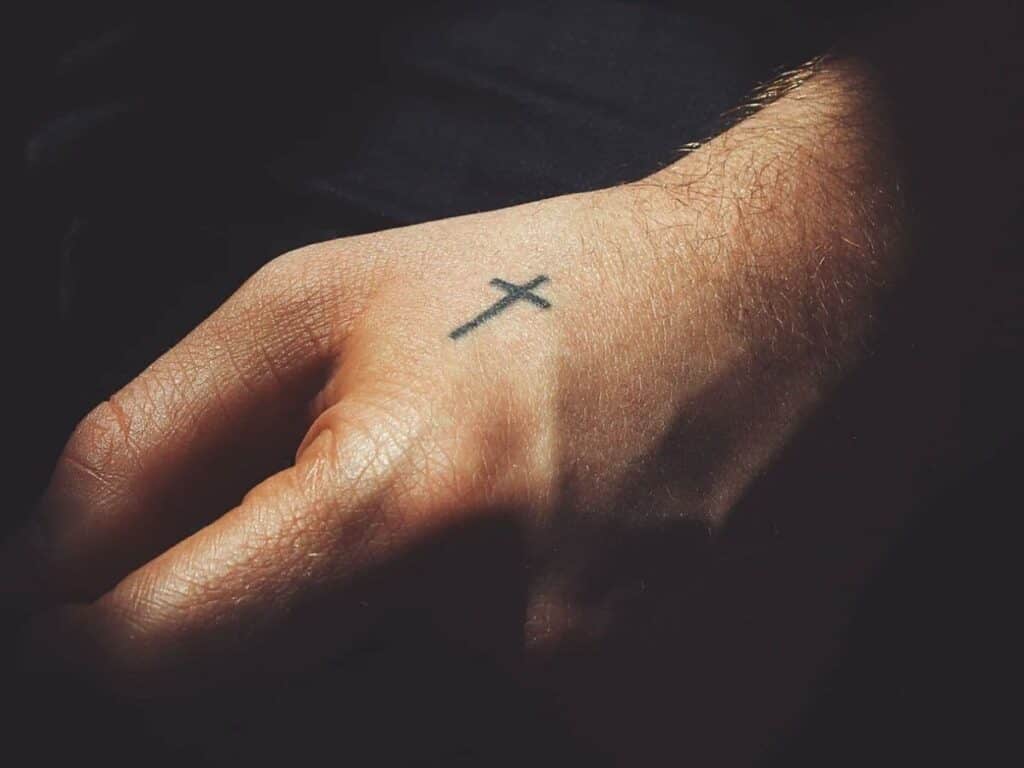Small Cross Tattoo on Hand - wide 9