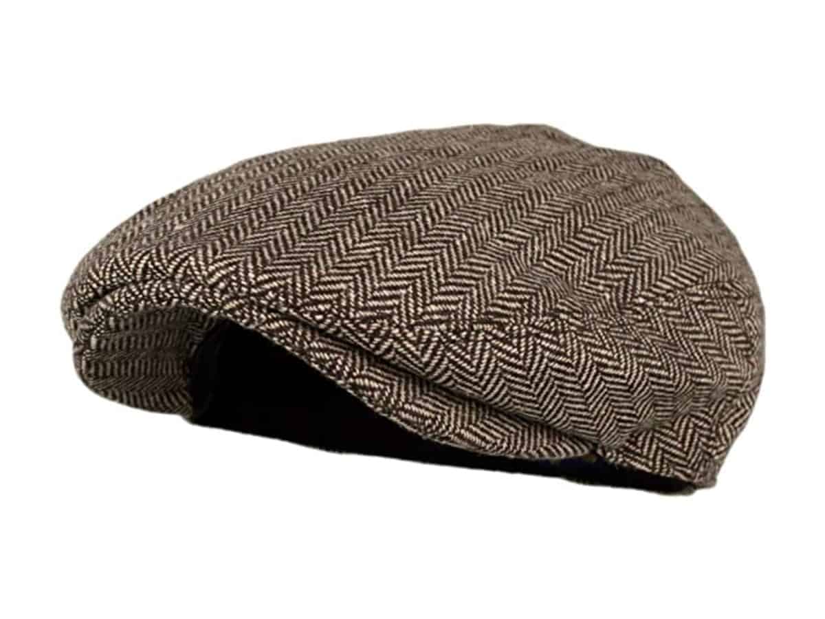 Herringbone flat cap.