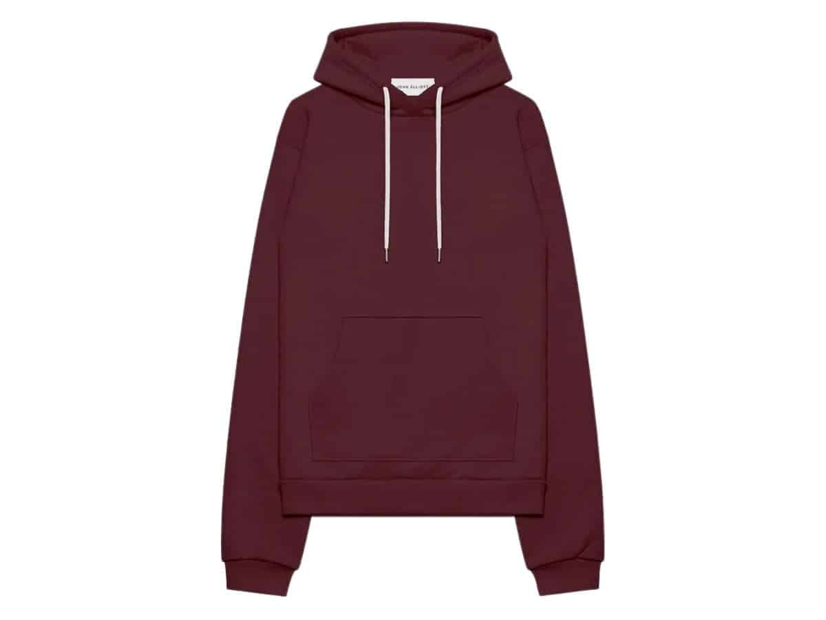 John Elliott burgundy hoodie.