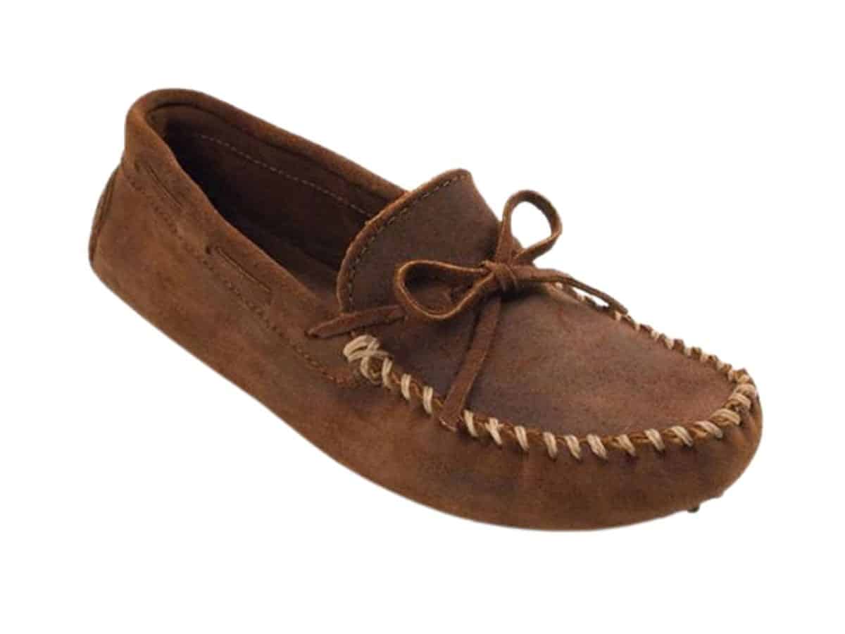 Minnetonka suede driving moccasin.