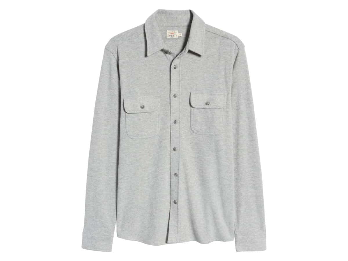 Faherty twill button-up shirt.