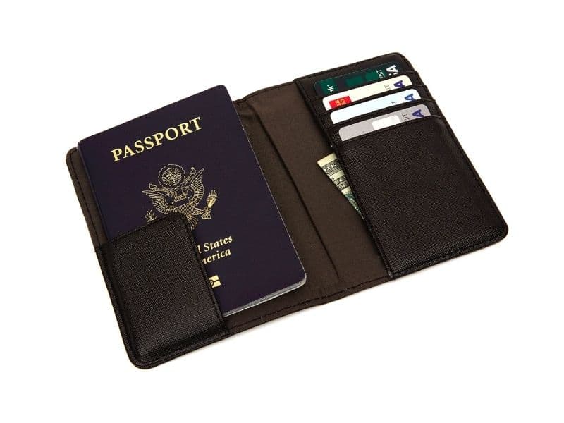 Open passport wallet.