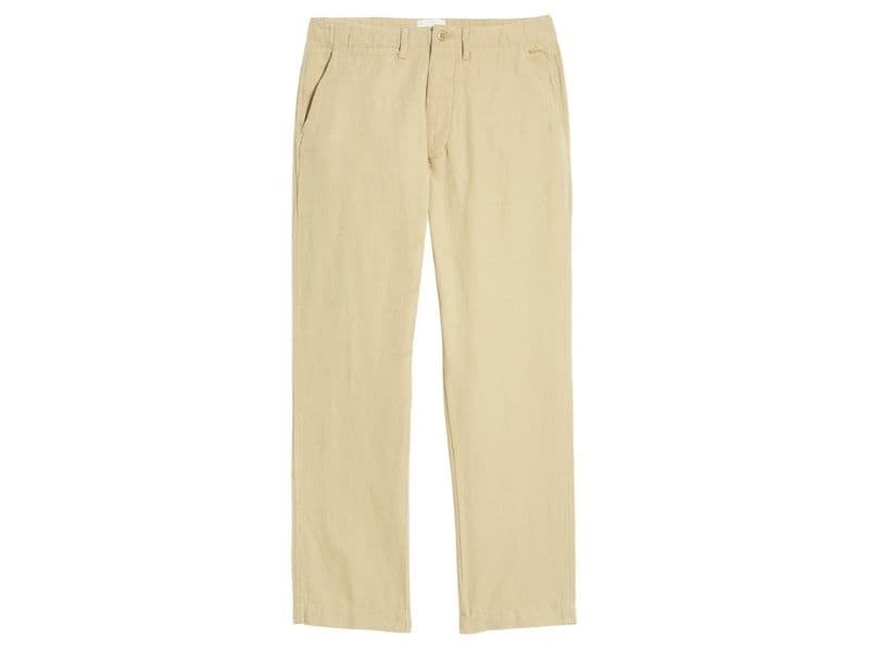 Linen chino pants.