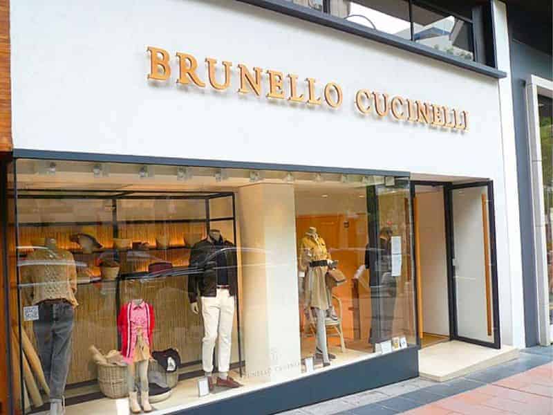 Front of a Brunello Cucinelli store.