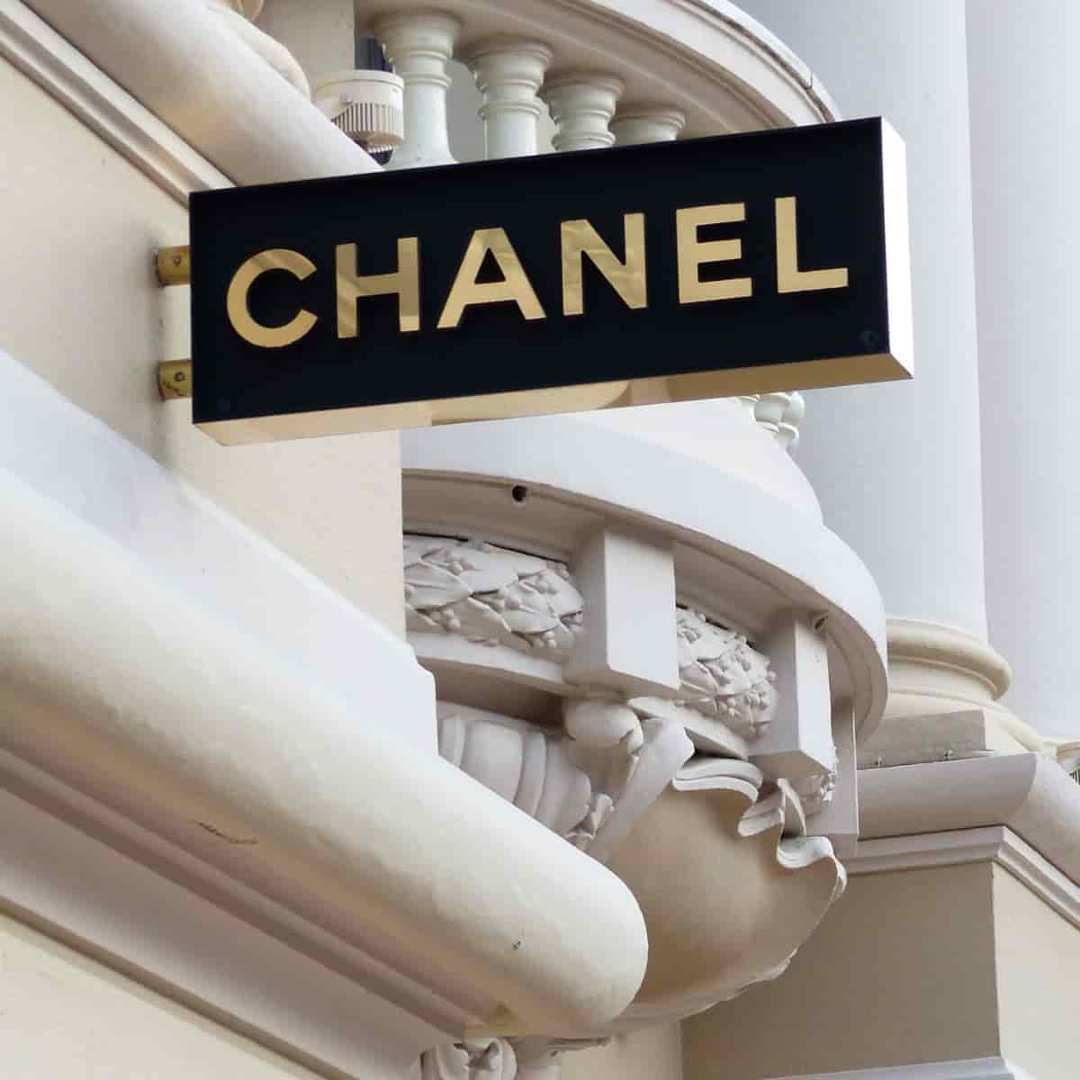 Chanel sign on a building.