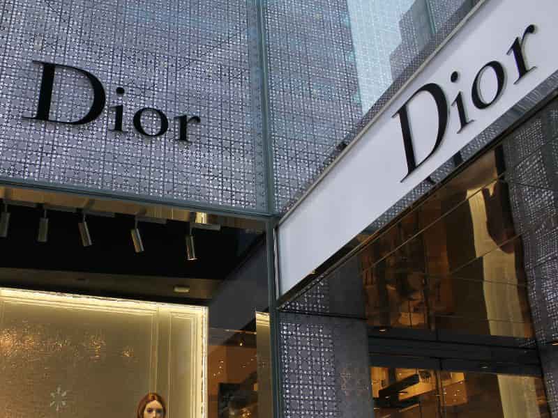 Exterior of a Dior store.