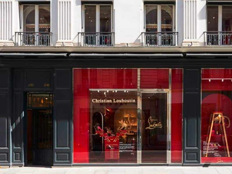 Exterior of a Christian Louboutin store in Paris.